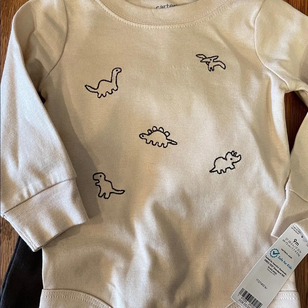 Carters Dinosaur Print Baby Onesie and Pants Set